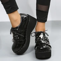 2022 sweet heart buckle wedges mary janes women pink t strap chunky platform lolita shoes woman punk gothic cosplay plus size 43