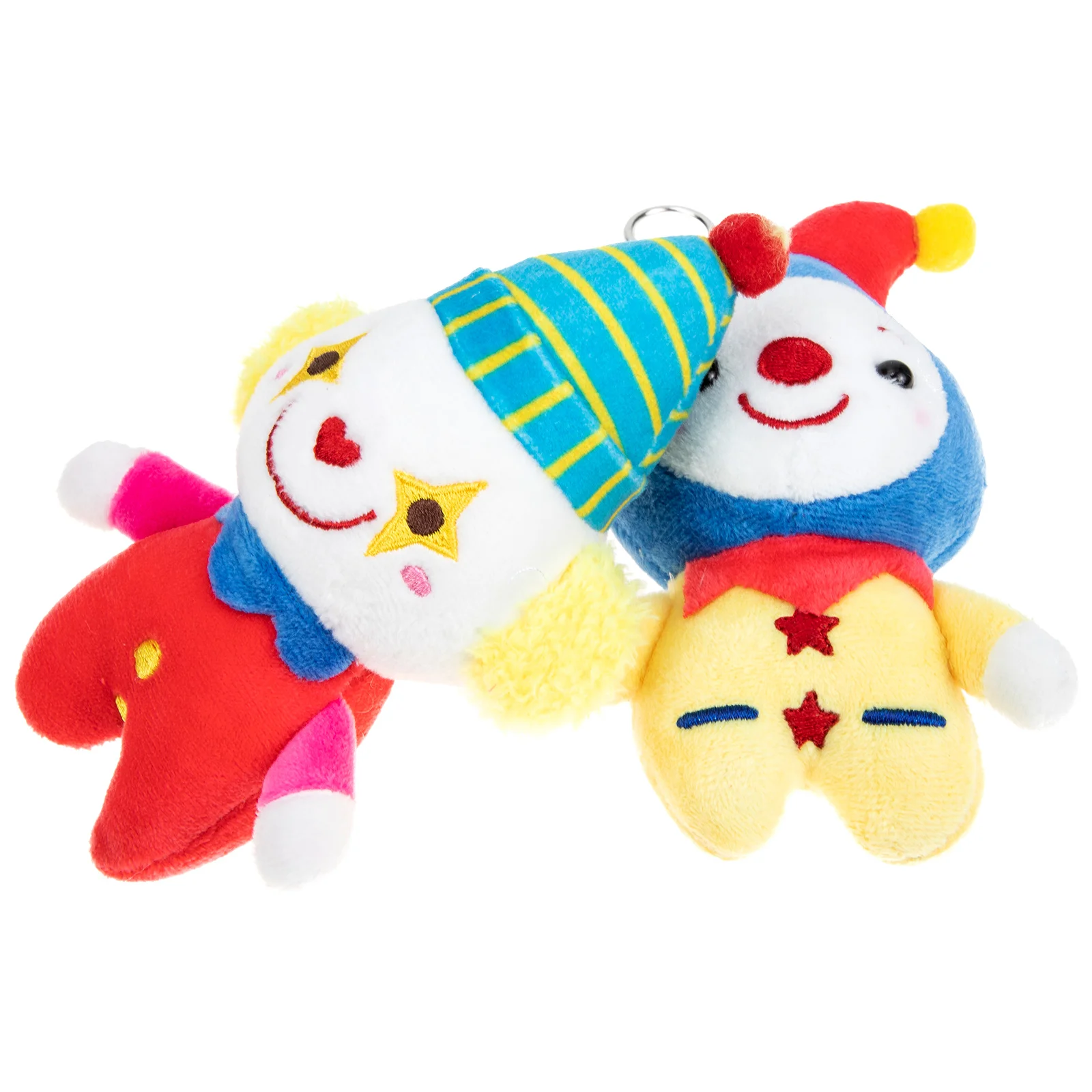 

2 Pcs Clown Keychain Christmas Wresth Plush Pendants Ring Presents Keychains Alloy Decor