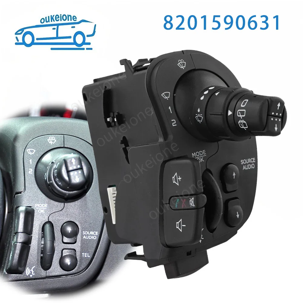 Фото Для RENAULT CLIO 3 III 2005-2010, MODUS, KANGOO: Комбинированный переключатель фар, радио и стеклоочистителей 8201590631 №1