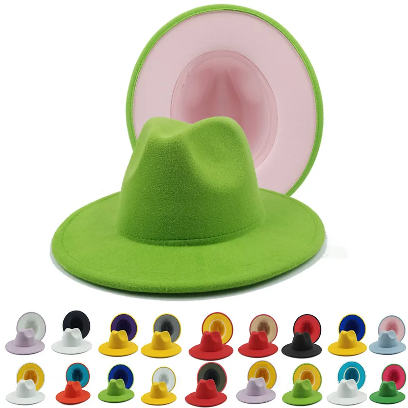 

Двусторонняя фетровая шляпа, новинка 2021, регулируемая шапка унисекс, женская шапка, шапка для активного отдыха, зимняя шапка джаз, кепка