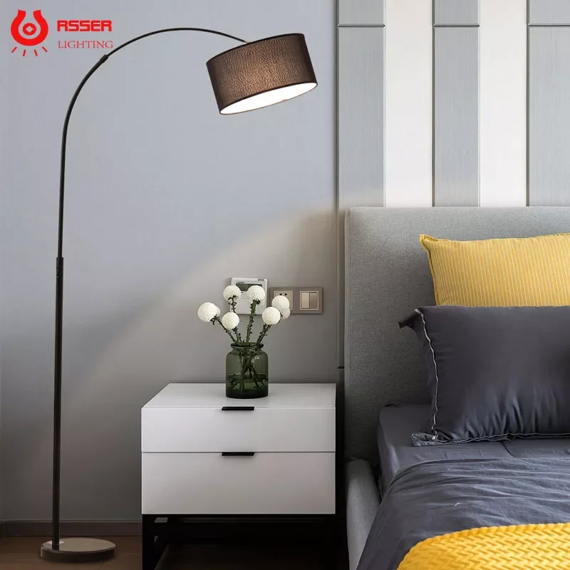 

NEW2023 RSSER New Modern Nordic Big Sale Simple LED Floor Lamp Black White Standing Light Corner Apartment Lamp For Bedroom Deco
