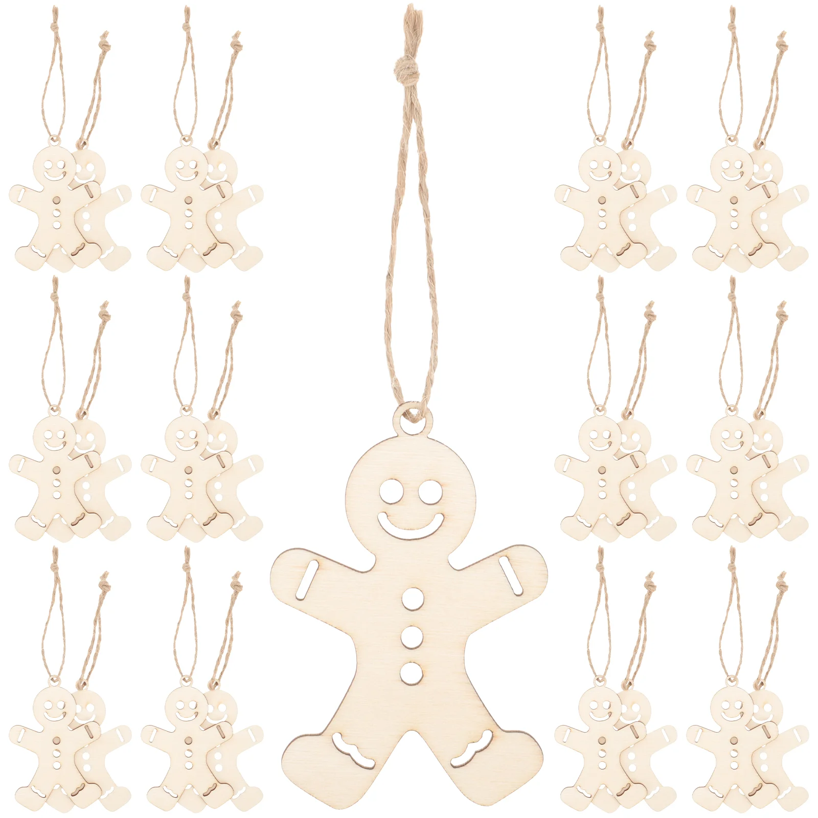 

Gingerbread Man Cutout Door Window Hanging Ornaments Party Pendants with Ropes felt children's Wise christmas