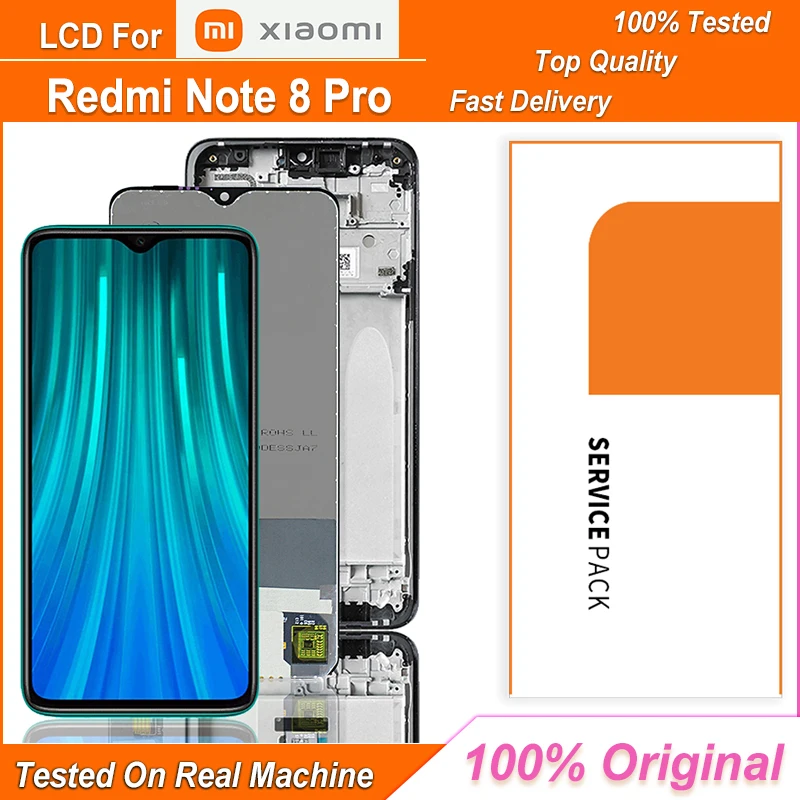 Оригинальный ЖК-дисплей 6,53 дюйма для Xiaomi Redmi Note 8 Pro, ЖК-дисплей с сенсорным экраном и дигитайзером в сборе для Redmi Note8Pro M1906G7I, ЖК-дисплей