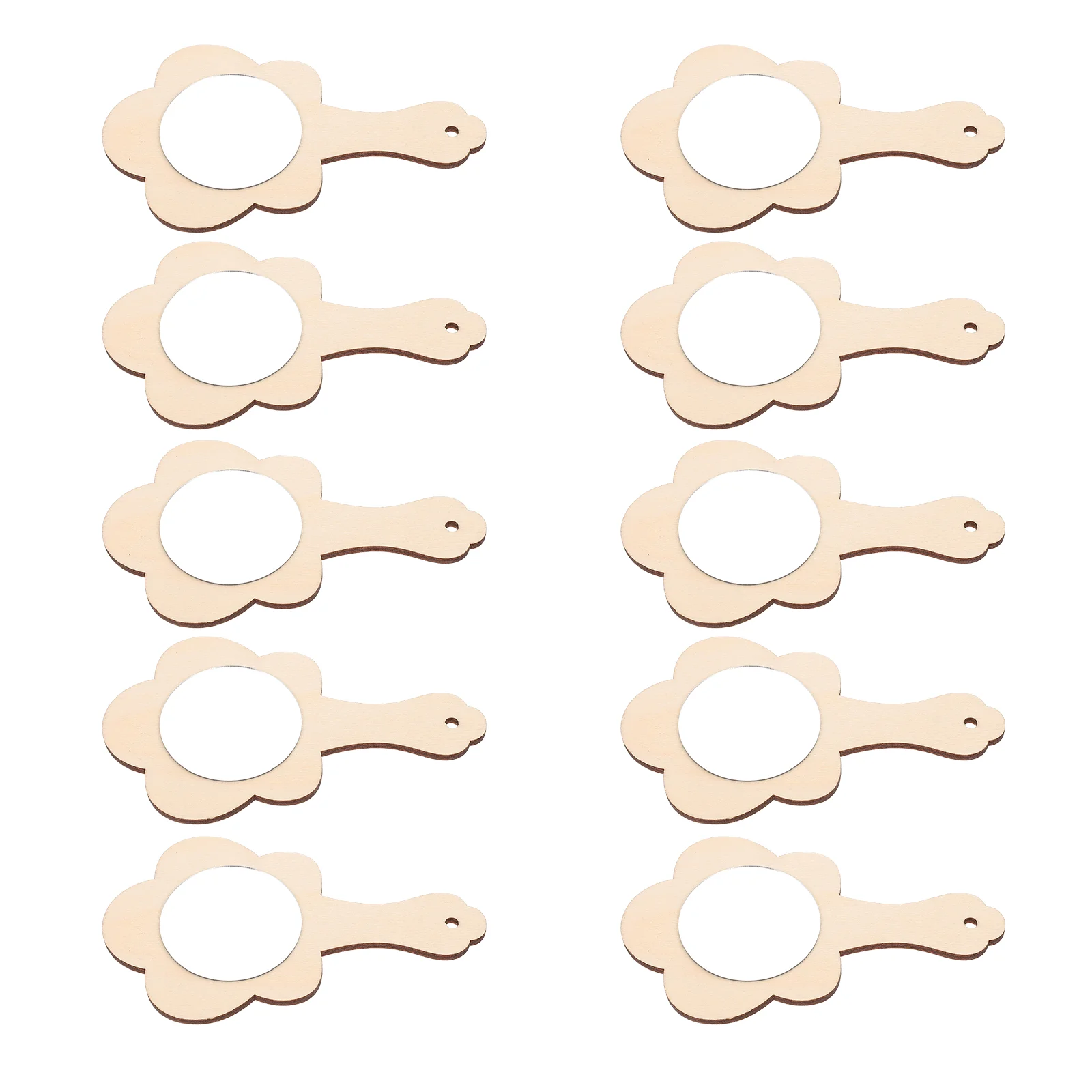 

Mirror Diy Wooden Unfinished Handheld Paintingwood Craft Toy Blank Travel Handle Toys Kids Graffiti Crafts Hand Mini Mirrors