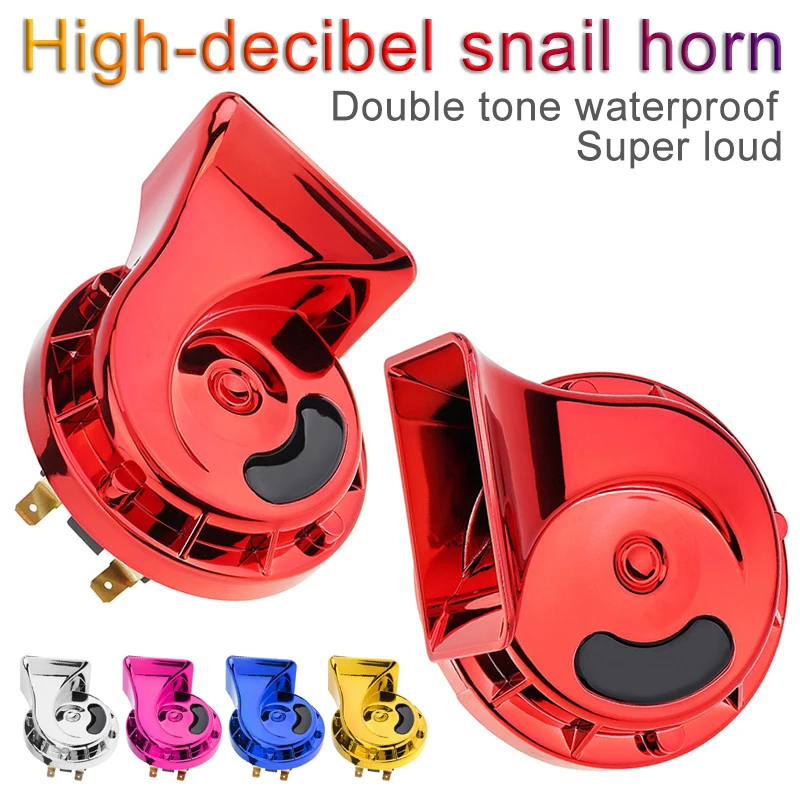 

Universal Waterproof Twin Trumpet High Low Tone 12V Air Horn Kit with Bracket for Car Motorcycle Off Road SUV Boat Ship