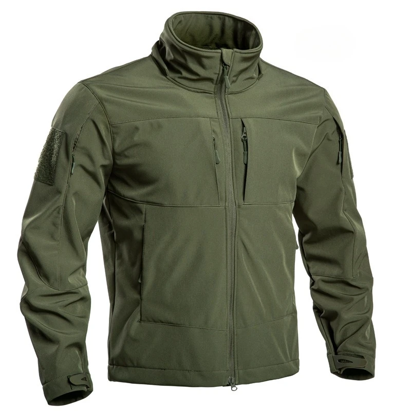 Фото Мужская военная тактическая куртка Special Ops Soft Shell, зимняя теплая куртка на флисовой подкладке со съемным капюшоном, ветровка для пешего туризма, сноуборда №2