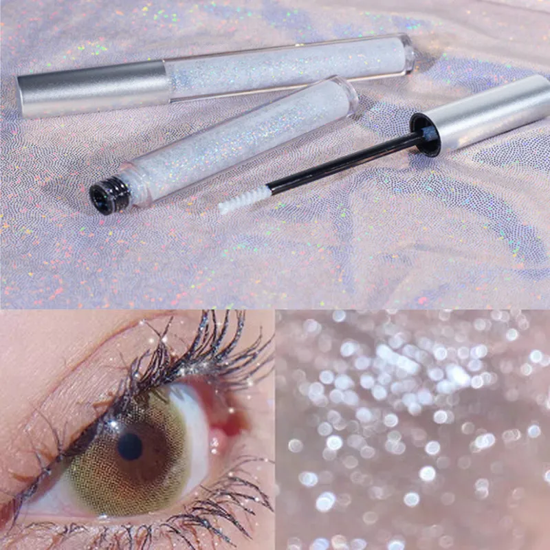 

1pcs Glitter Mascara Volume Waterproof Curling Eyelashes Extension Cosmetics Makeup Silk Quick Dry Diamond Shiny Charm Mascara