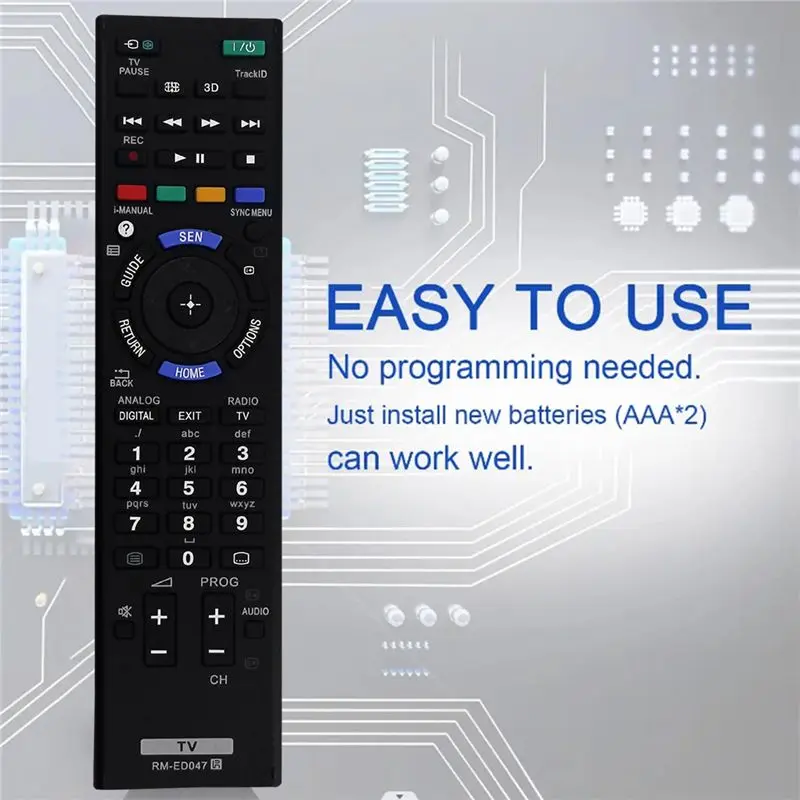 Пульт дистанционного управления DT75! RM-ED047 для телевизоров Sony Bravia KDL-22EX553, KDL-26EX553, KDL-32EX653, KDL-40EX650, K (art.: 3920db6bb7761) - 3920db6bb7761