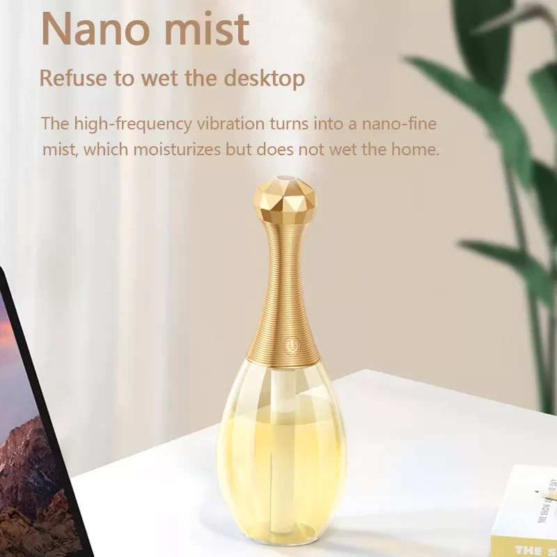 

USB Air Humidifier Ultrasonic Cool Mist Maker Fogger with LED Light for Home Mini Perfume Bottle Car Aroma Humidificador