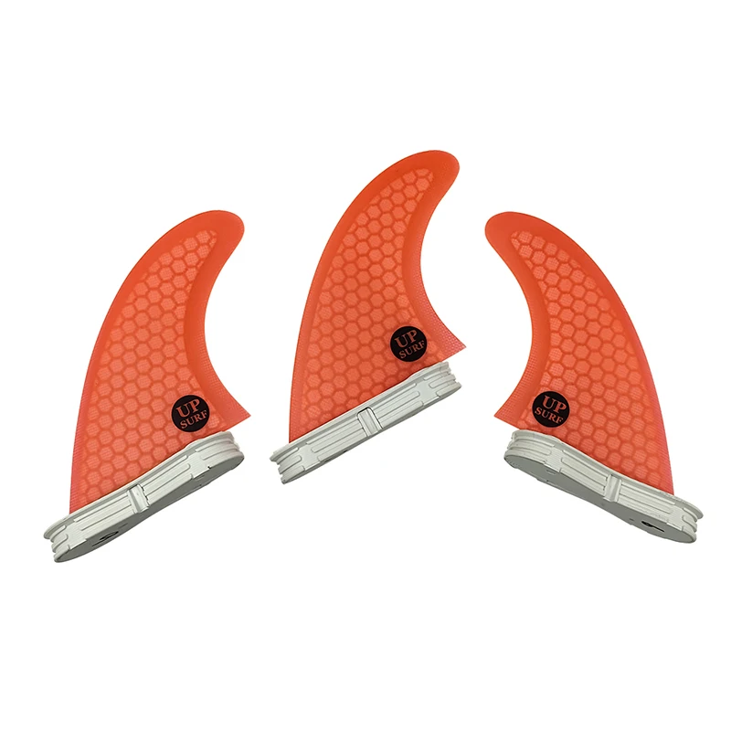 UPSURF FCS 2 Fins G5 Red Color Tri Fin Set Fins Honeycomb Fiberglass Double Tabs 2 Surfboard Fins In Surfing