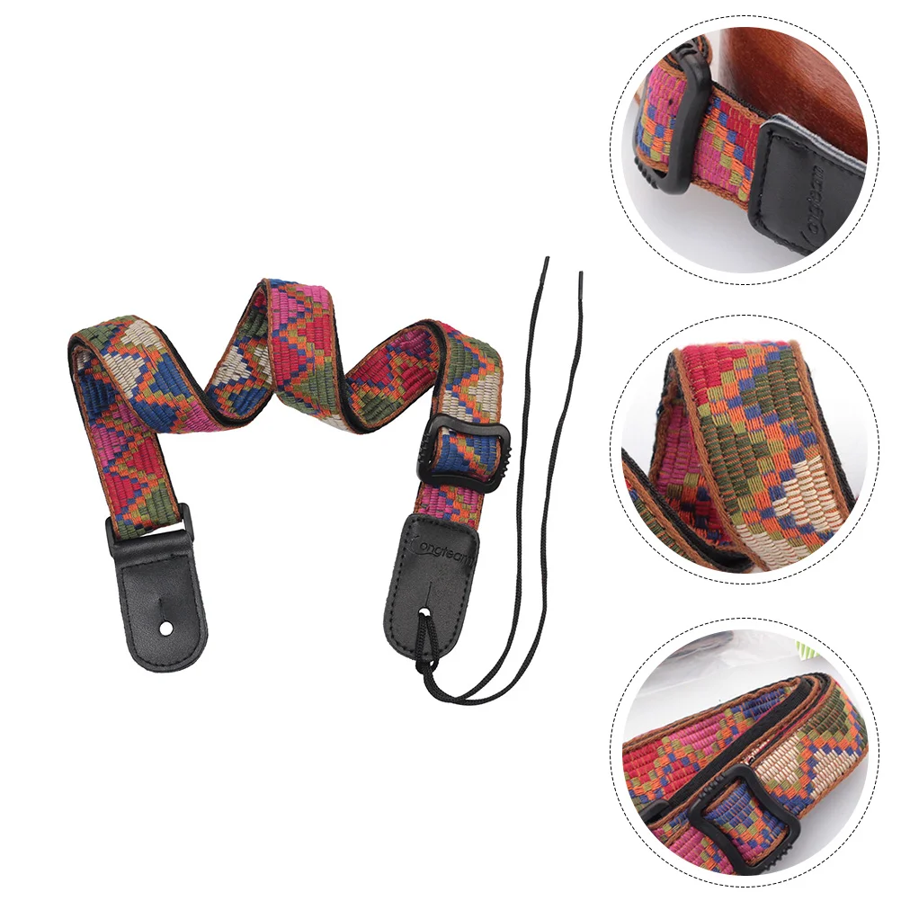 

Strap Guitar Belt Ukulele Shoulder Electric Banjo Neck Vintage Straps Bass Should Jacquard Exquisite Rope Tie Guitars Mandolin