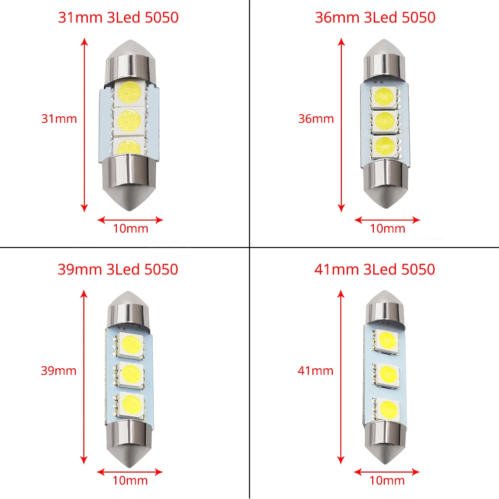 5050x31 мм 36 39 41 C5W белый 3SMD гирлянда купольная дверь интерьер светильник для чтения