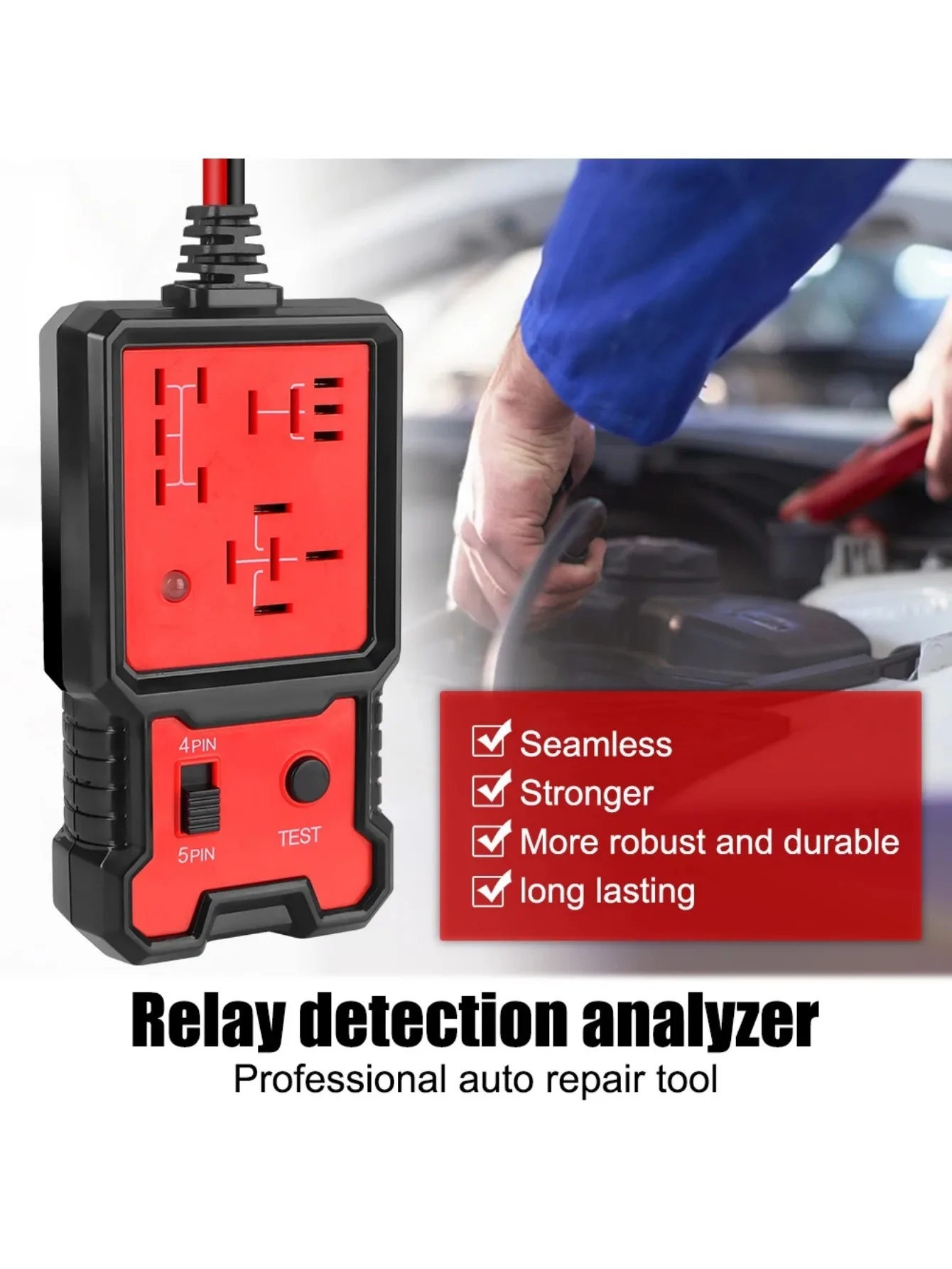 

Тестер автомобильных реле Тестер напряжения Инспектор автомобильного аккумулятора Светодиодный индикатор Универсальный 12 В Т...