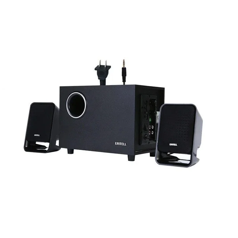 Stereo Speaker Subwoofer Computer with 3.5mm Audio Plug and USB Power for Desktop PC Laptop