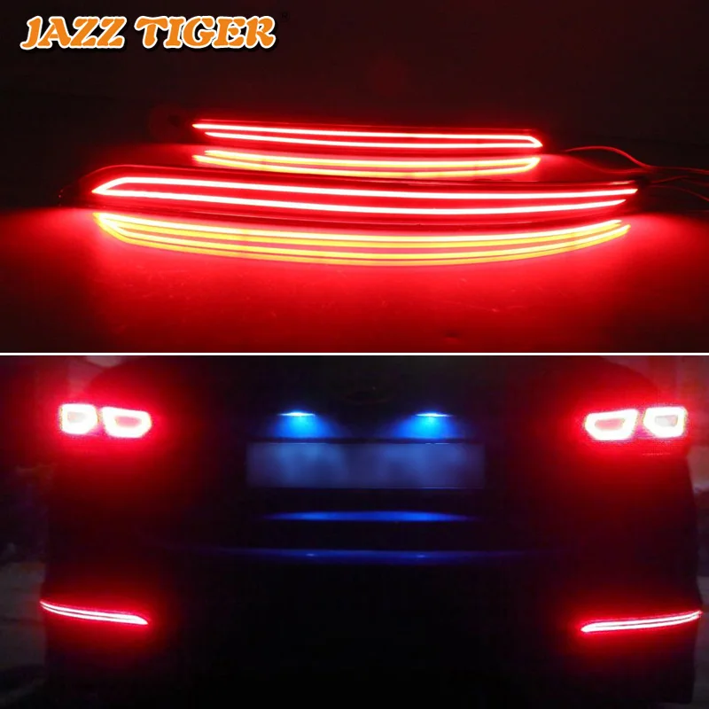 

JAZZ TIGER Multi-functions Car LED Rear Fog Lamp Brake Light Bumper Light Decoration Lamp For Hyundai Elantra 2016 2017 2018