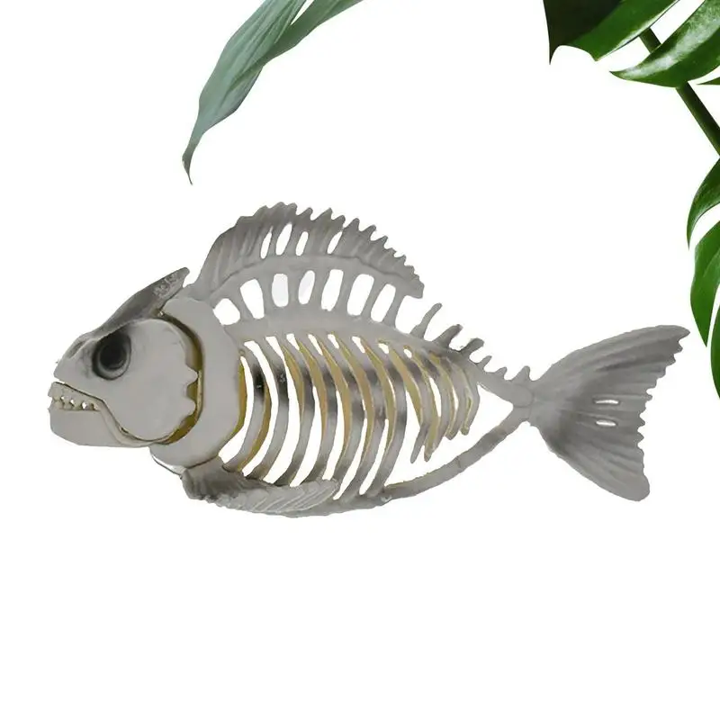 

Halloween Animal Skeleton Bones Horror Piranha Fish Removable Chin Haunted Durable Fish Bones Decor For Props Party Kids Gift