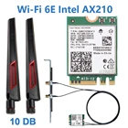 Карта Wi-Fi 6E Intel AX210, 5374 Мбитс, Bluetooth 5,2, 10 дБи, антенна 802.11ax 2,4G5 ГГц6 ГГц, AX210NGW, чем Wi-Fi 6 AX200