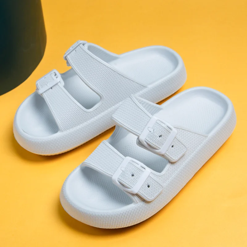 

Легкие женские шлепанцы, уличная одежда, модная летняя пляжная обувь для пар, на толстой платформе, водонепроницаемые женские сланцы