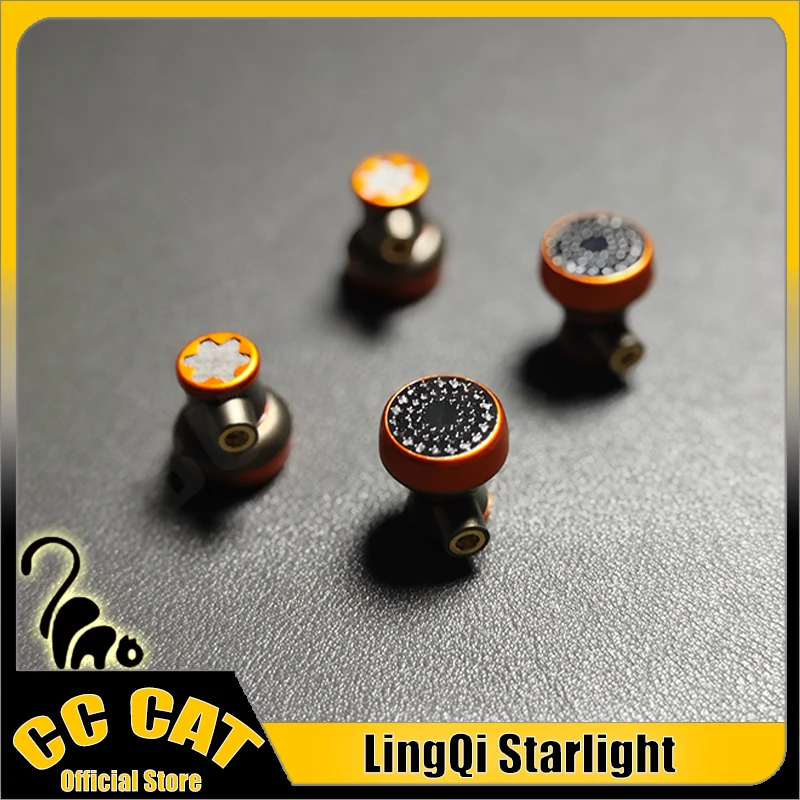 Ling Q1 Starlight 14.2mm HIFI Dual Dynamic Driver Lossless Flat Head Earbuds LUN SHENG Wired IEM Headphone Custom With Type c
