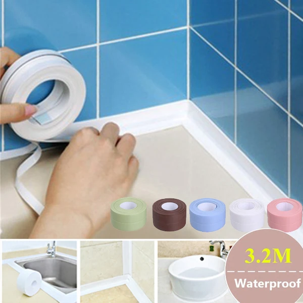

For Bathroom Kitchen Accessories Shower Bath Sealing Strip Tape Caulk Strip Self Adhesive Waterproof Wall Sticker Sink Edge Tape