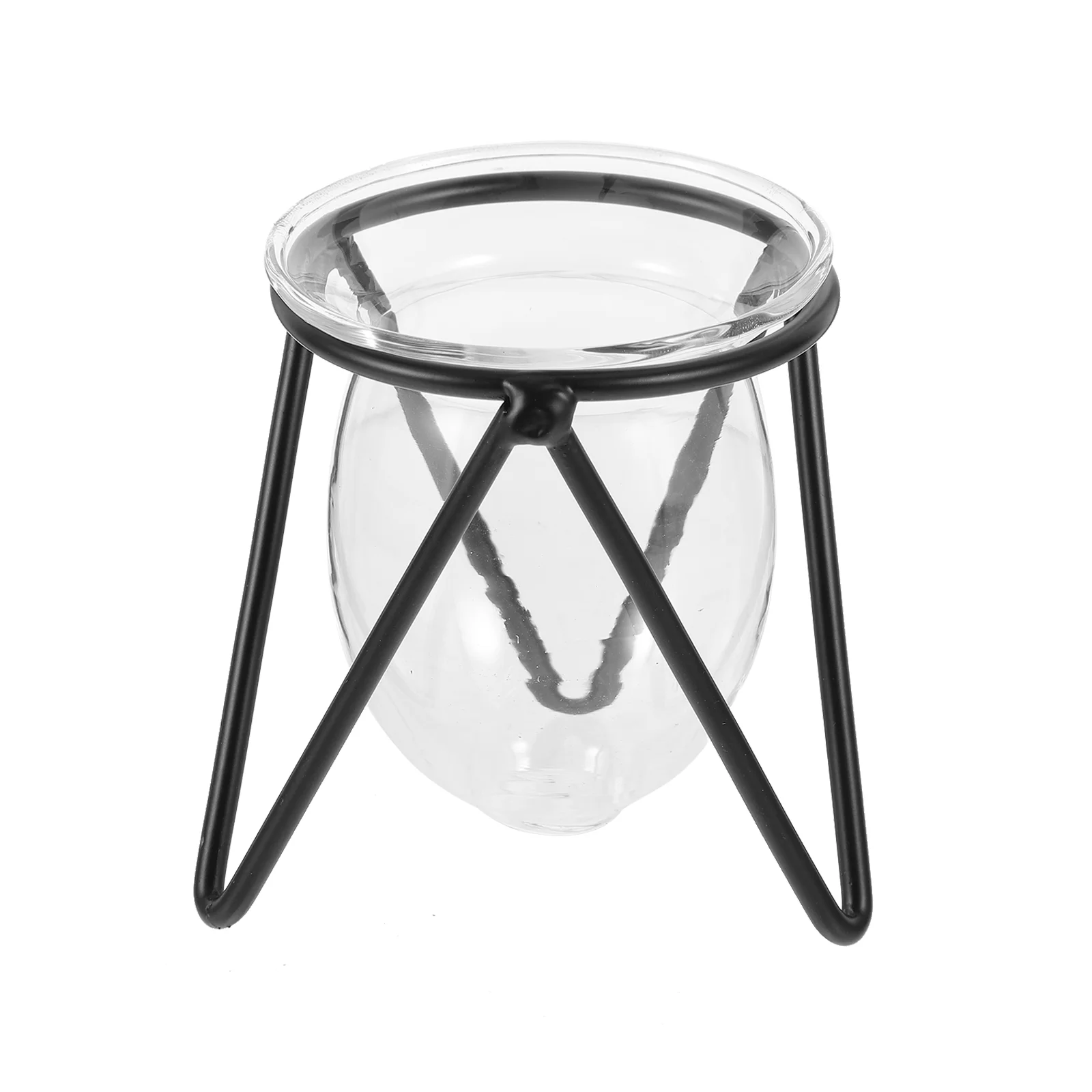 

6pcs Clear Glass Vase Flower Vase Home Modern Decorative Vase with Metal Stand for Centerpiece Living Room