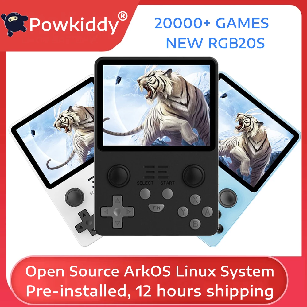 Игровая консоль Powkiddy Rgb20S в стиле ретро с открытым исходным кодом 3 5 дюймовый