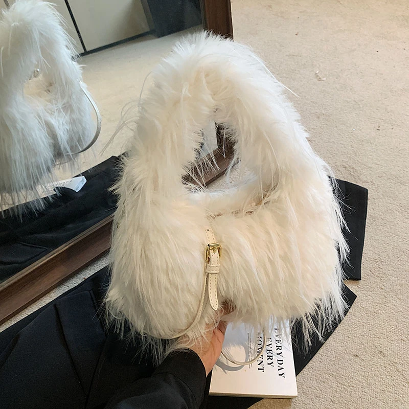 Роскошная дизайнерская дамская сумочка из искусственного меха кошелек 2023 модная