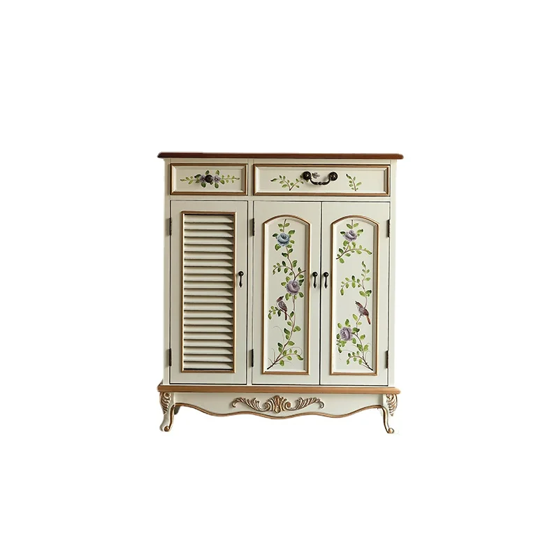 

YY Multi-Functional Art Entrance Cabinet Living Room Double-Door Storage Cabinet Complete Set