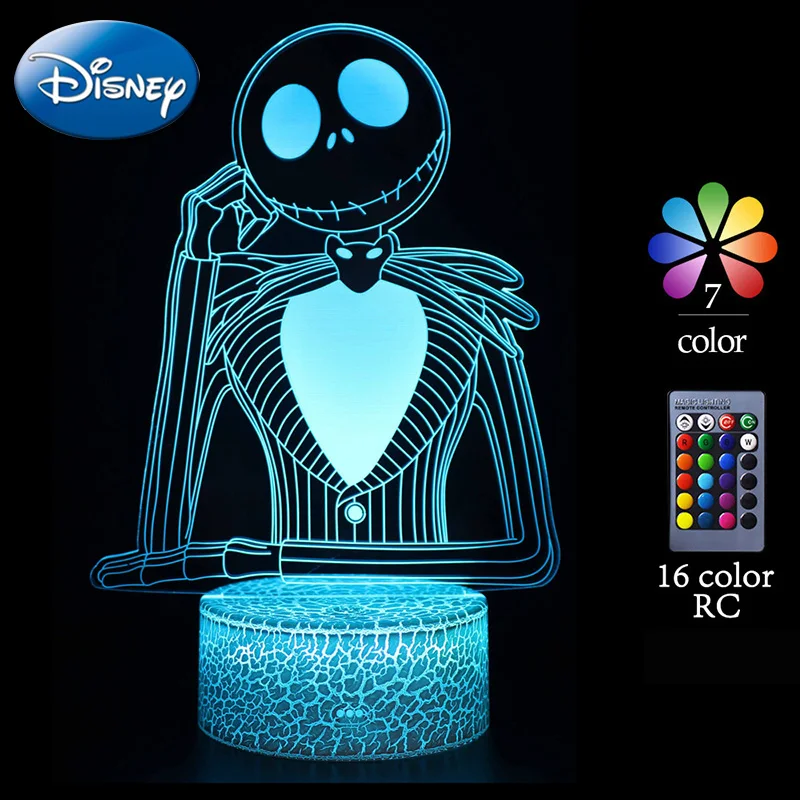 

Nightmare Before Christmas 3D LED Table Lamps Jack Skellington Anime Figure Night Light Bedroom Bedside Lamp Kid Decor Gift Toys