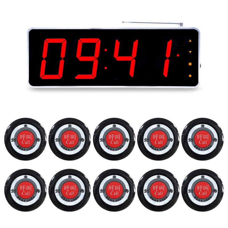 JIANTAO JT-204S+F1B Waterproof Sound Amplifier ABS Plastic Wireless Calling System 4 Digit Led Display For Restaurant Hookah