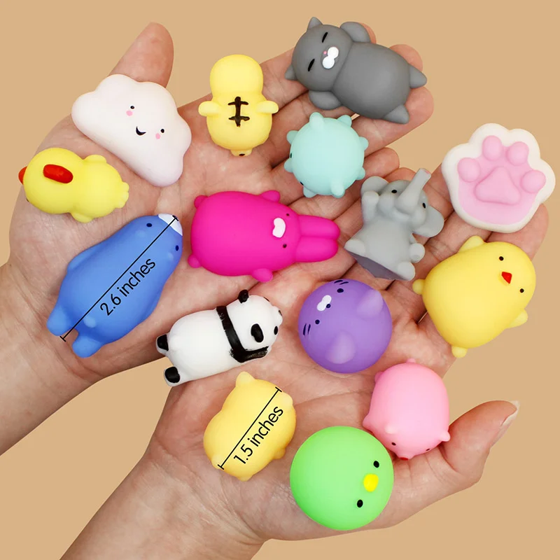 10/50PCS Mini Squishy Toys Mochi Squishies Kawaii Animal Pattern Stress Relief Squeeze Toy For Kids Boys Girls Birthday Gifts enlarge