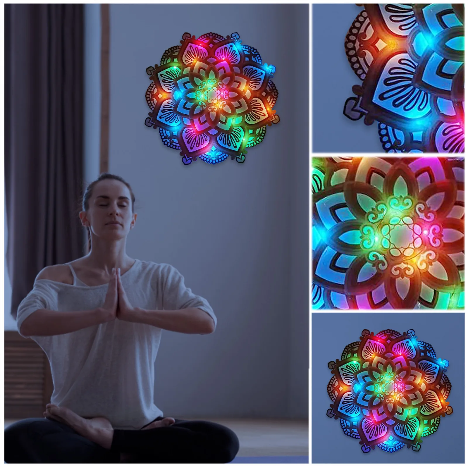 

Yoga Room Night Light LED Yoga Room Night Light Atmosphere Light, Elegant Acrylic Lamp Wall Decor