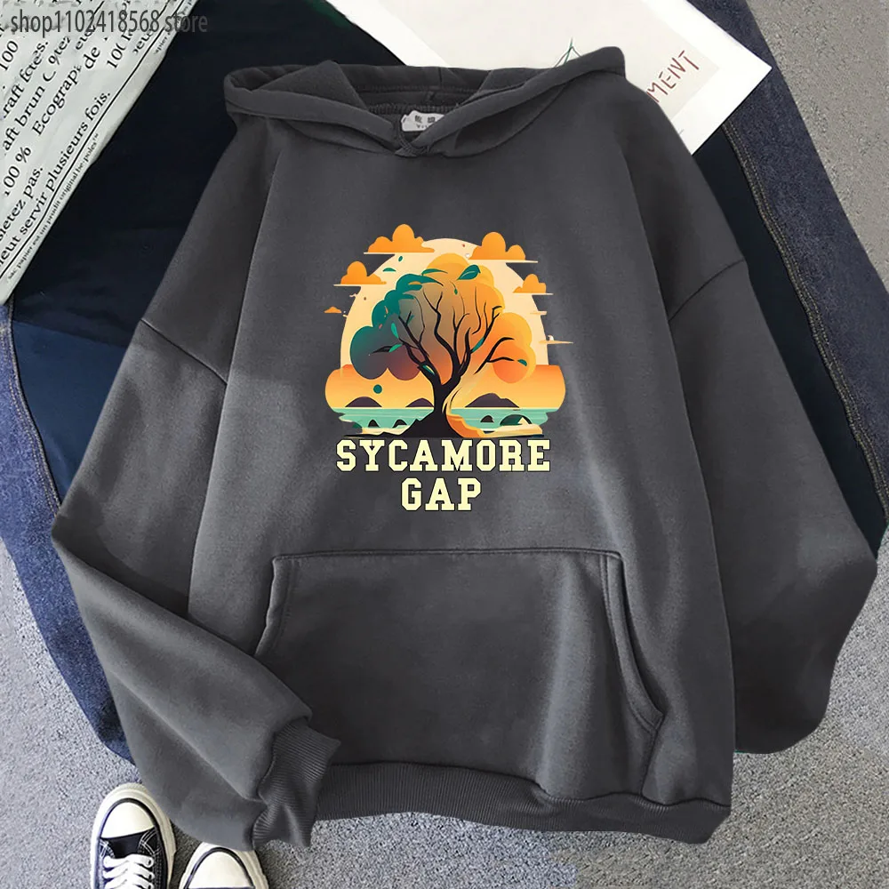 

Sycamore Gap Hoodies for Men Women National Park Northumberland Sweatshirts Witner Clothes Fleece Long Sleeve Pullover Unisex