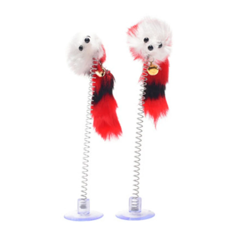 

Cartoon Pet Cat Toy Stick Feather Rod Mouse Toy with Mini Bell Cat Catcher Teaser Interactive Cat Toy Kitten игрушки для кошек