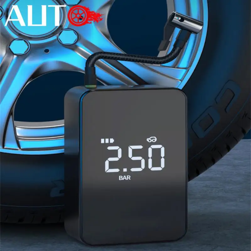 

Электрический насос для накачивания, портативный беспроводной умный цифровой компрессор, датчик давления в шинах, подходит для автомобиле...