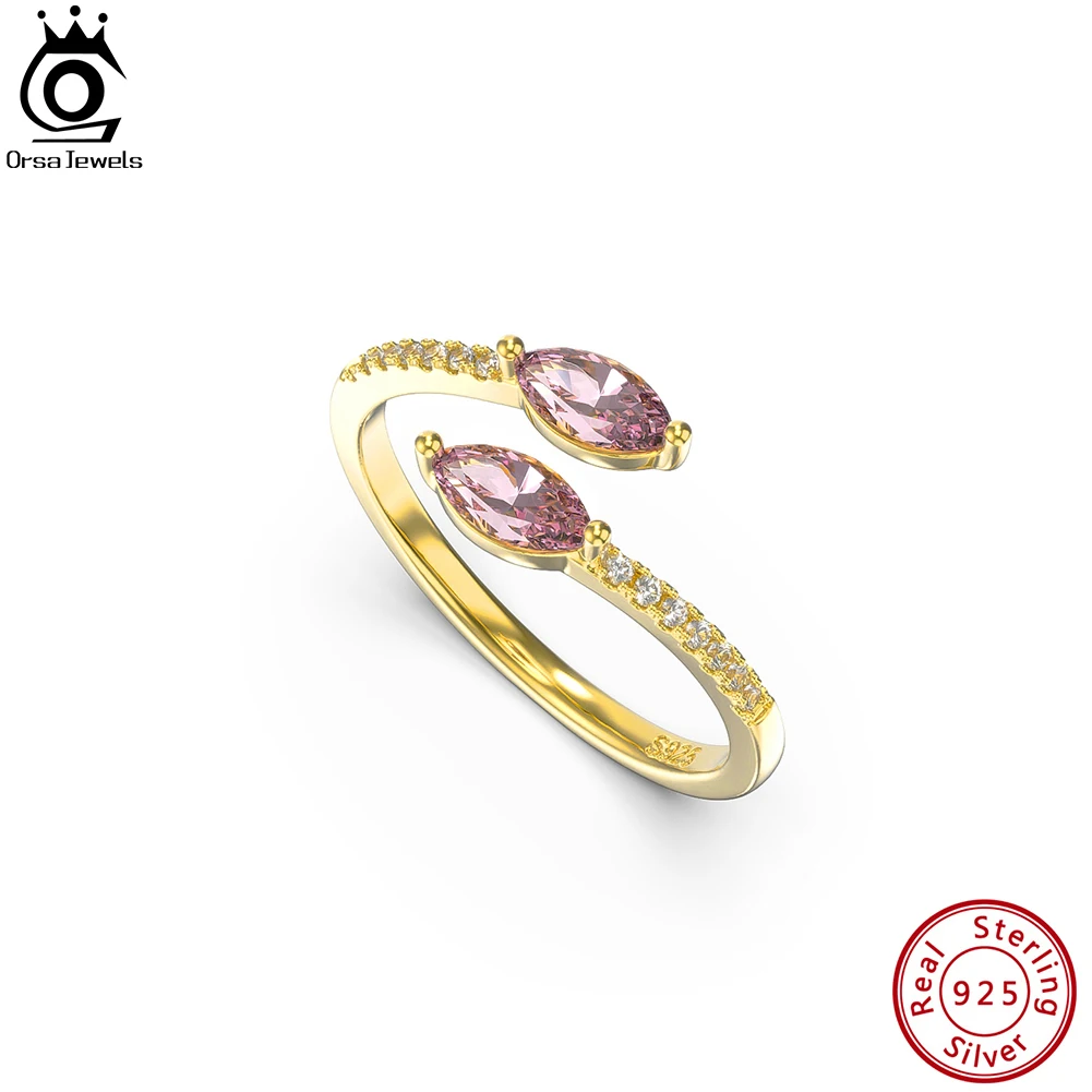 

Женский Регулируемый браслет с юбкой годе ORSA JEWELS, элегантное ювелирное изделие из серебра 925 пробы с золотом 14 к, свадебные украшения EQR45