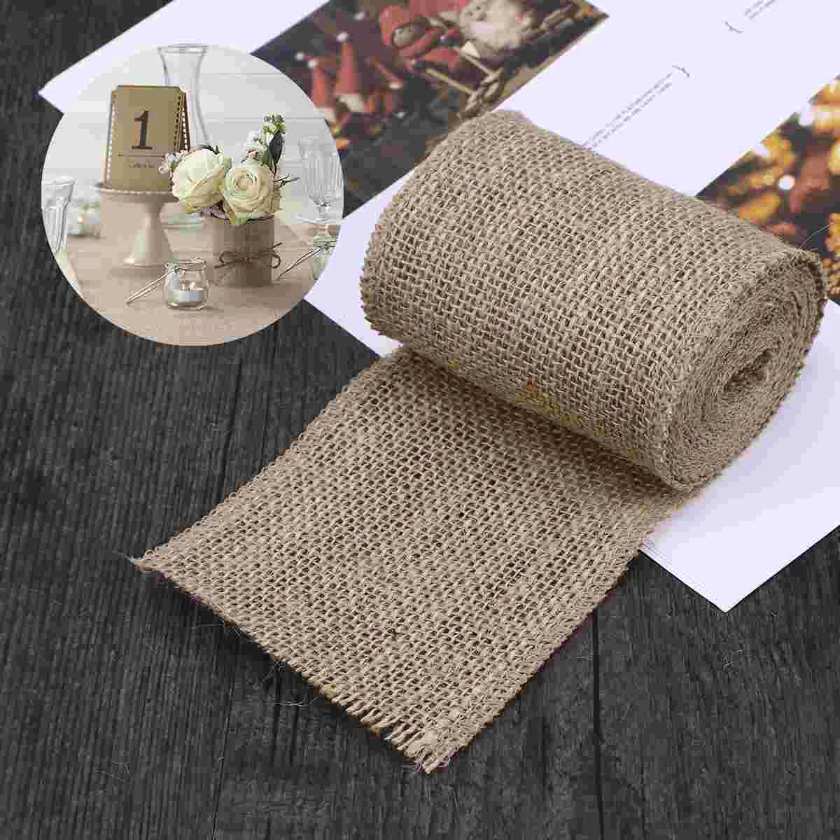 

Ribbon Jute Christmas Burlap Roll Natural Gift Crafts Hessian Wired Decorative Weaveribbons Rustic Xmas Fabric Trims Bows