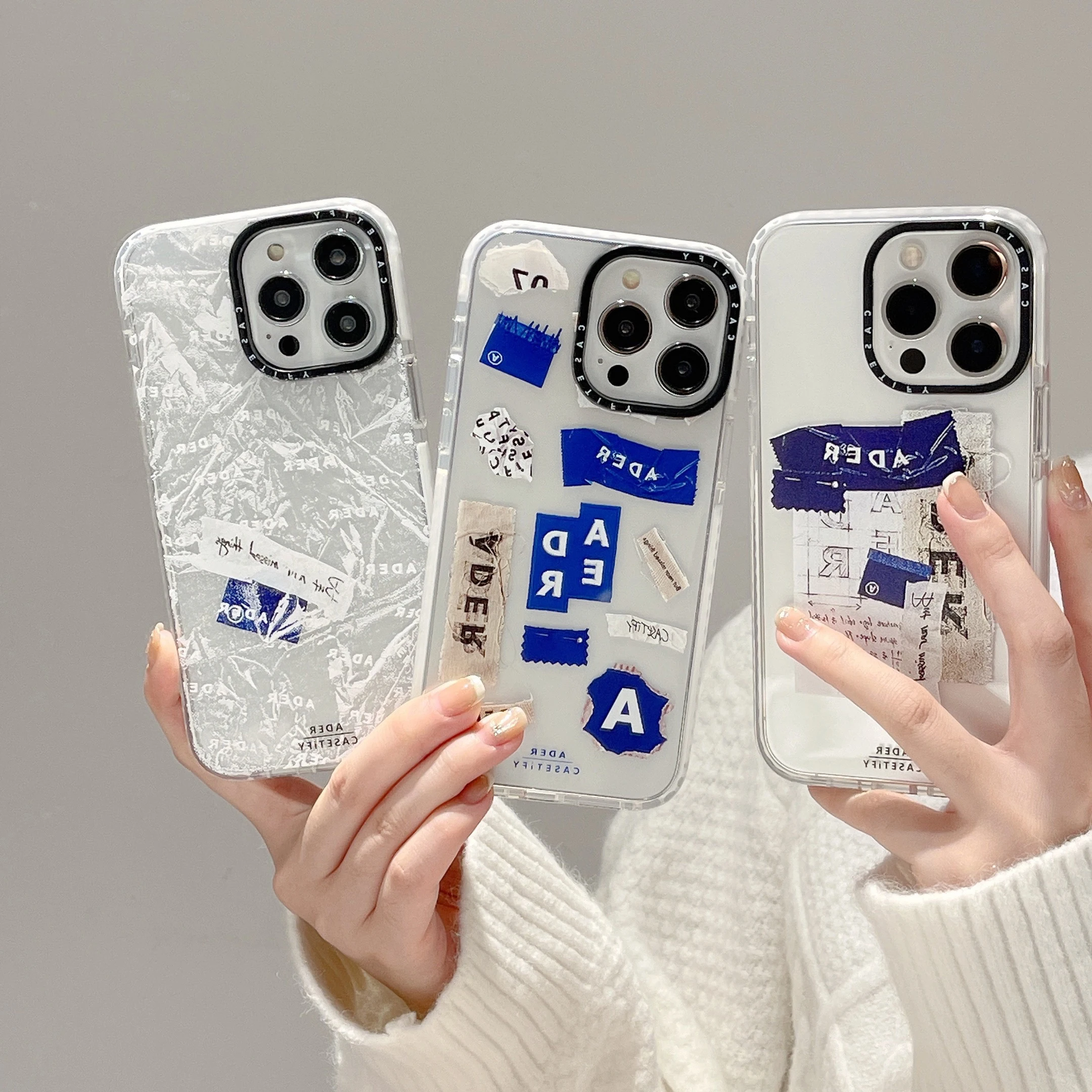 

Casetify Stylish Alphabet Tags Phone Case for Iphone 11 12 13 14 Pro Mini Max X Xs Xr 7 8 Plus SE 2020 Transparent Painting