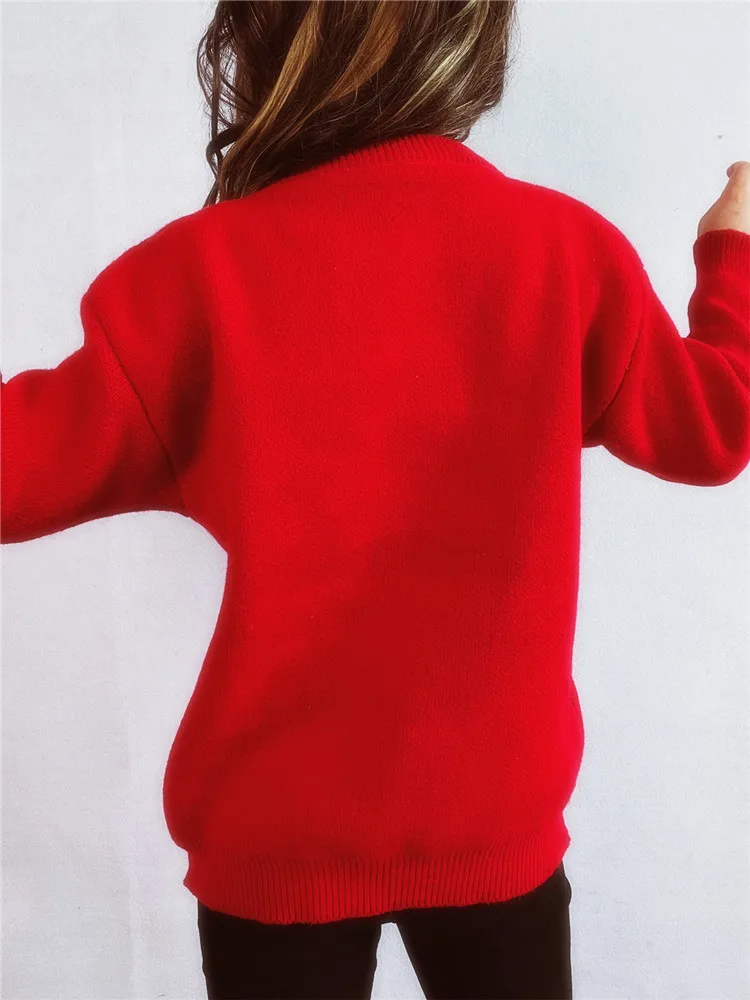 3d Забавный свитер с Рождеством и елкой бархатный пуловер круглым вырезом джемпер