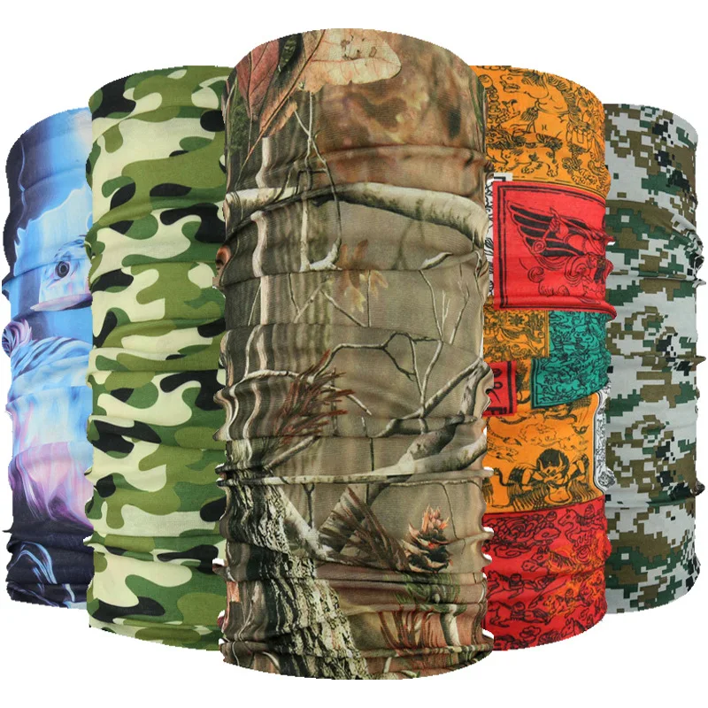 

New Multi Functional Bandana Headband Ring Neck Scarf Camouflage Leaves Seamless Tubular Magic Face Scarf Gift