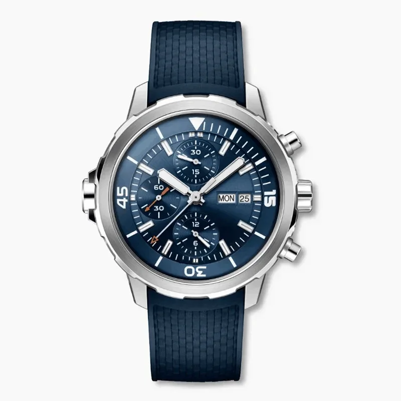 

Top Luxury Brand Original Quality Dial 44mm Aquatimer Chronograph Calendar Stop Watch Mens Classic Quartz Wristwath