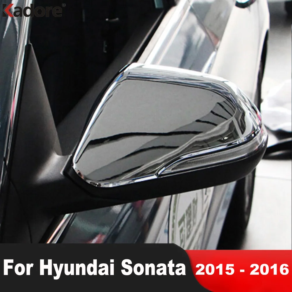 

Для Hyundai Sonata 2015 2016 ABS хромированный чехол для боковой двери Зеркала заднего вида отделочные наклейки автостайлинг автомобильные аксессуары 2 шт./компл.