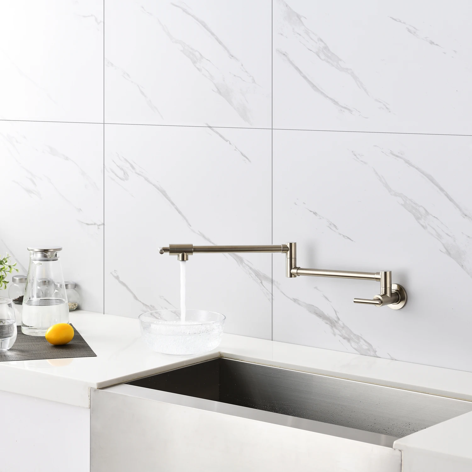 Кухонный смеситель для кастрюль Настенный Складной растягивающийся кран из