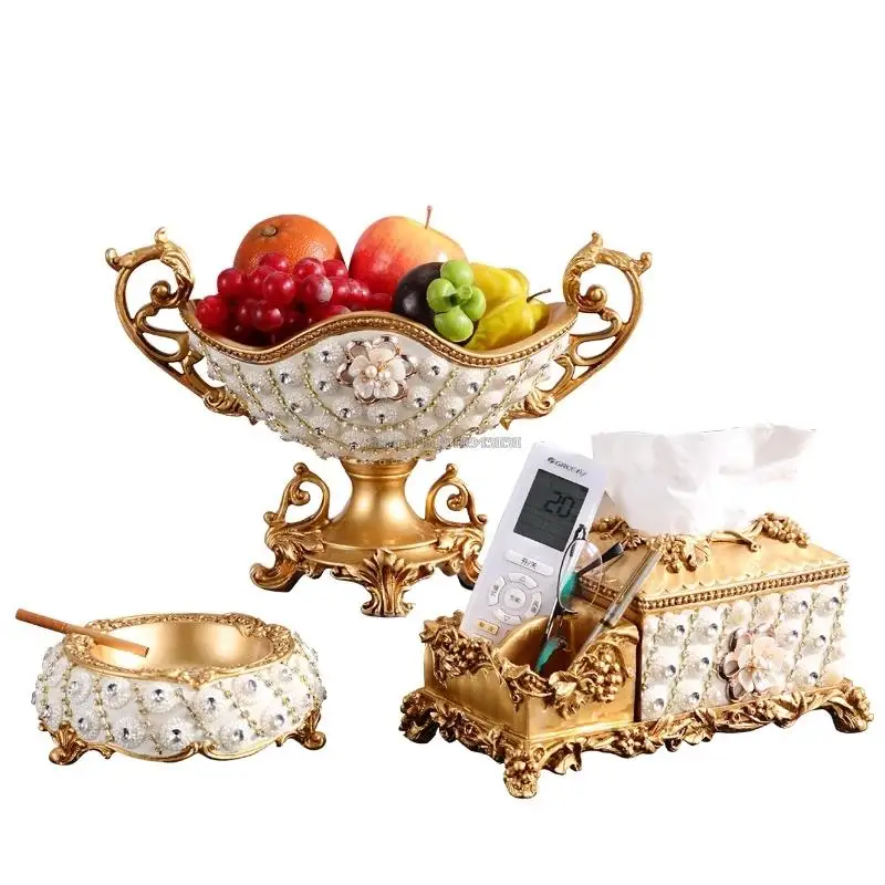 

European - style Household Fruit Plate Living Room key-2 Luxury High - end Dried Fruit Plate Table Decoration Set
