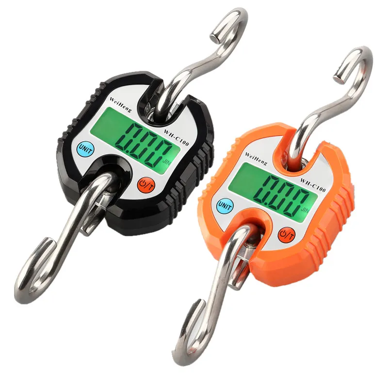 Crane Scale Digital Weight 300kg 150kg/50g 200kg/100g 500kg/100g Heavy Duty Hanging Hook Scales Portable Digital Stainless Steel