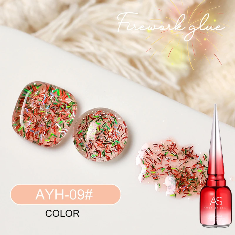 

15ml Firework Nail Polish Cat Eye Glitter Sequin UV Gel Nail Polish Fashion Translucent Floral Nail Extension Gel For Nail Salon