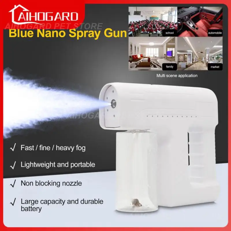 

1/2/3PCS 300ml Disinfection Spray Gun Wireless Handheld Outdoor Sprayers Blue Light Nano Atomization Disinfection Gun High