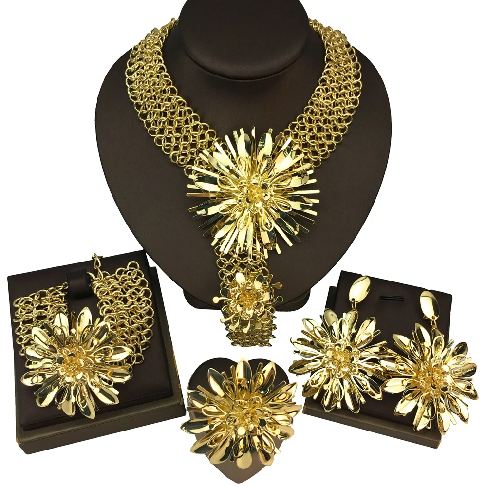 Лидер продаж роскошный бразильский золотистый Медный позолоченный комплект