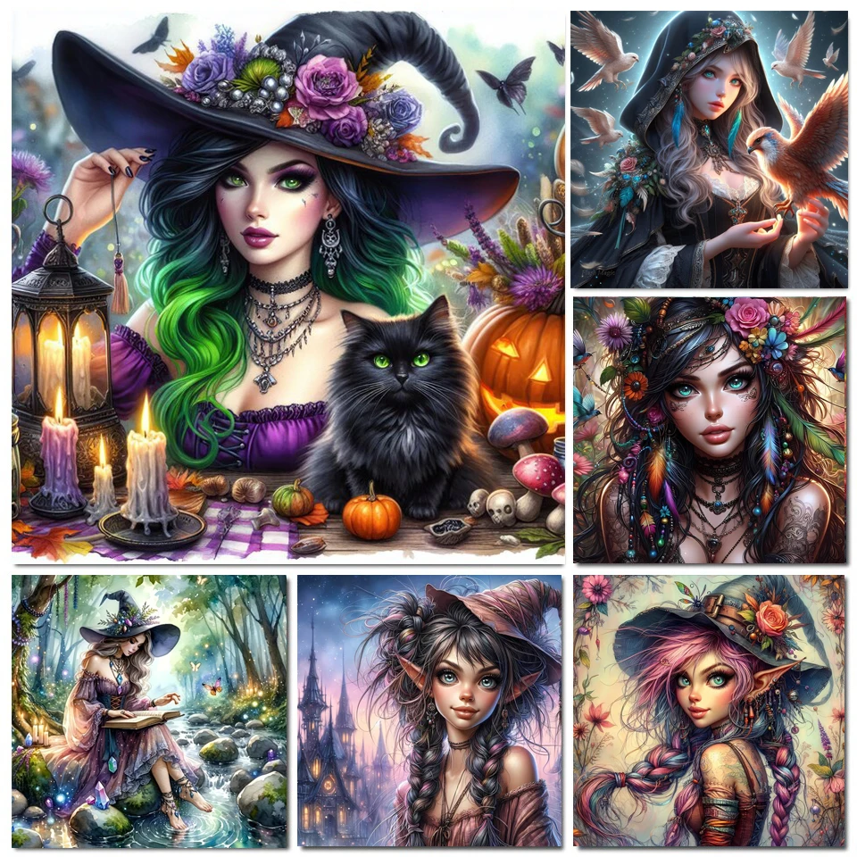 Алмазная живопись сделай сам новая коллекция 2024 красивая Привлекательная ведьма