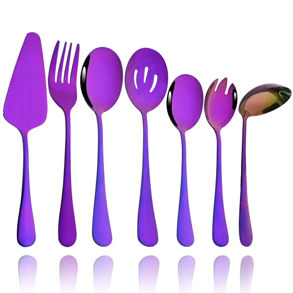 Purple Dinnerware Cutlery Set Stainless Steel Portable Kitch